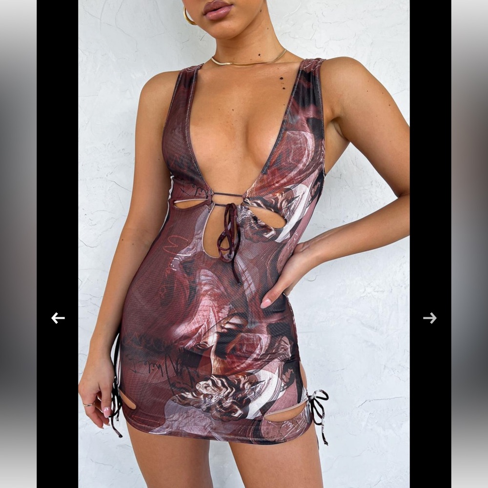 White Fox Loosen Up Mini Dress Romance Print